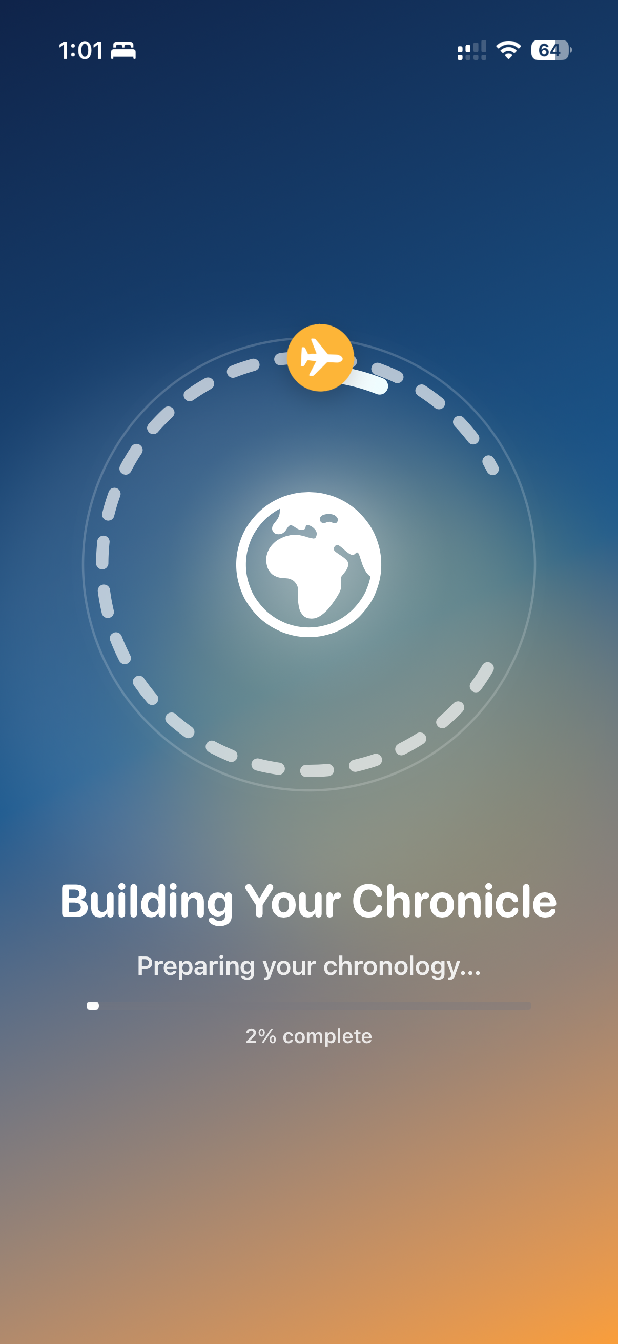 ChronicleShot progress screen preparing your chronology